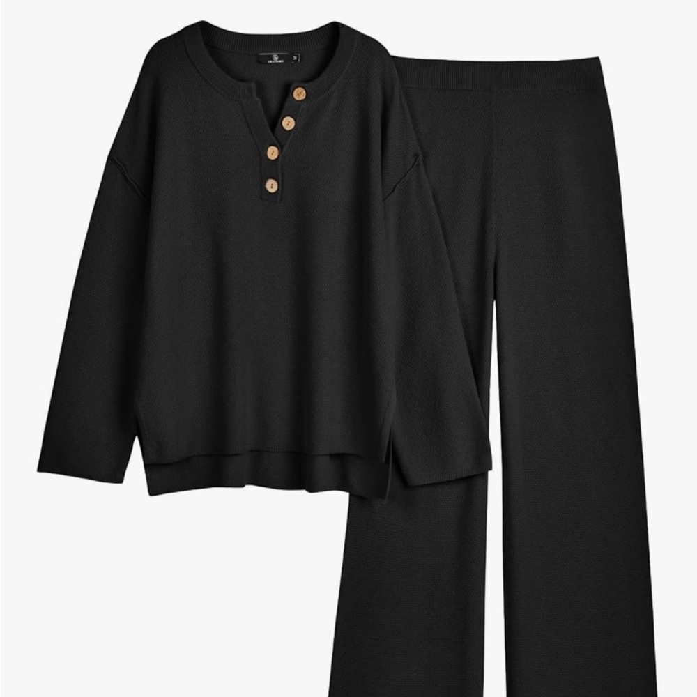 Lillusory Black 2 piece knit set